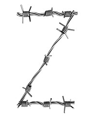 Image showing Barbed wire alphabet, Z