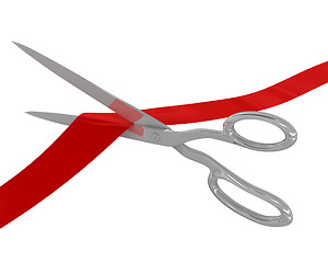 Image showing Scissors cut the ribbon 