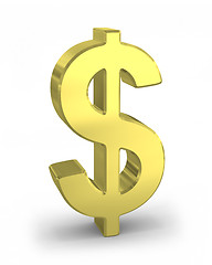 Image showing Gold dollar sign isolated