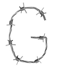 Image showing Barbed wire alphabet, G