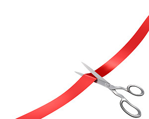 Image showing Scissors cut ribbon, corner version 