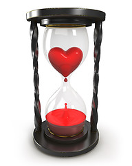 Image showing Hourglass with heart and blood