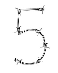 Image showing Barbed wire alphabet, 5