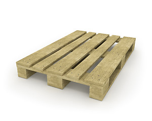 Image showing Wooden pallet isolated on white 
