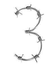 Image showing Barbed wire alphabet, 3