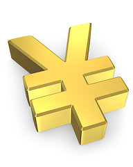 Image showing Golden yen sign 