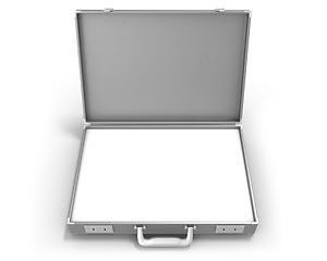 Image showing Gray briefcase with blank field