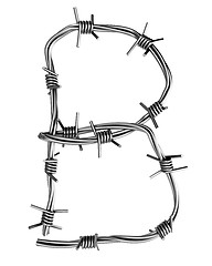 Image showing Barbed wire alphabet, B