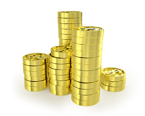 Image showing Few columns of coins