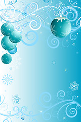 Image showing Blue and white christmas frame
