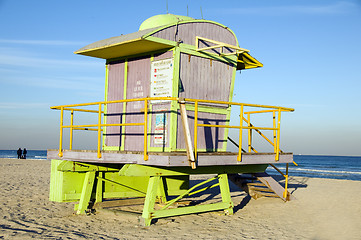 Image showing iconic lifeguard station hut South Beach Miami Florida