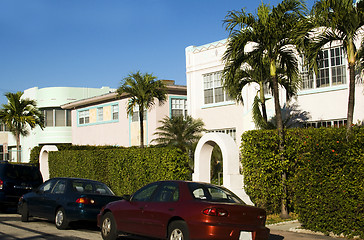 Image showing art deco architecture  residential neighborhood South Beach Miam