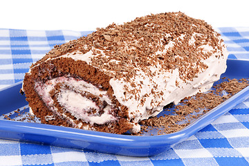 Image showing Chocolate swiss roll cake