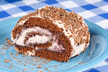 Image showing Chocolate swiss roll cake