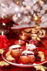 Image showing Baked apples for Christmas