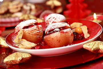 Image showing Baked apples for Christmas