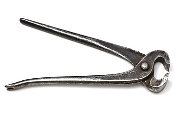 Image showing Black iron cutting tongs