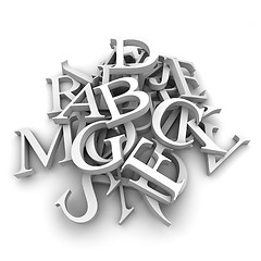 Image showing Alphabet letters poured in a heap