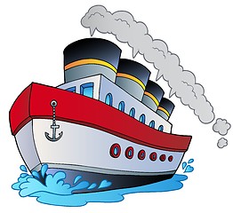 Image showing Big cartoon steamship
