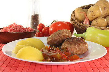 Image showing Meatball with ratatouille