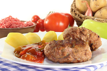 Image showing Meatball with ratatouille