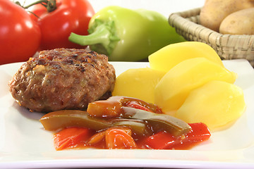 Image showing Meatball with ratatouille