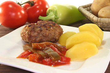 Image showing Meatball with ratatouille