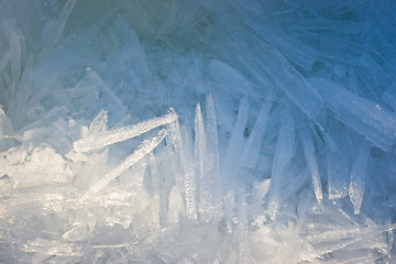 Image showing Closeup of ice crystals with very shallow