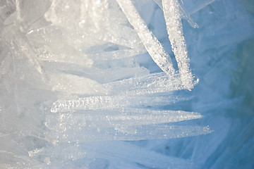 Image showing Closeup of ice crystals with very shallow