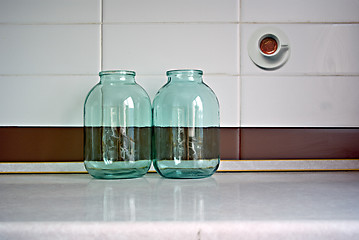 Image showing kitchen interior with the empty net banks