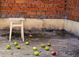 Image showing apples scattered on the floor