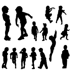 Image showing children silhouettes in different positions