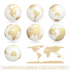 Image showing earth globes colection, white - cream