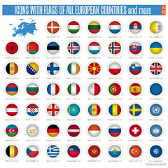 Image showing icons with flags of the all european countries
