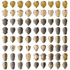 Image showing shields collection isolated on white