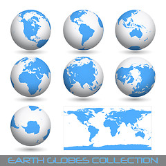 Image showing earth globes, white-blue 