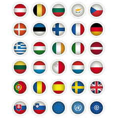 Image showing icons Flags of The All Member states of the EU , EU flag. UN and