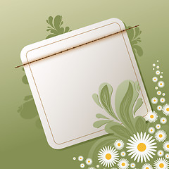 Image showing floral background with empty note