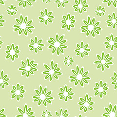 Image showing grean floral pattern - simless