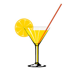 Image showing cocktail with lemon isolated on wite