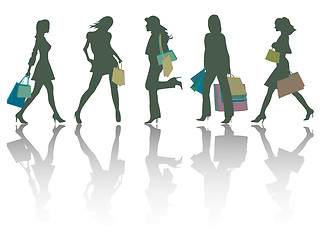 Image showing shopping girls silhouettes