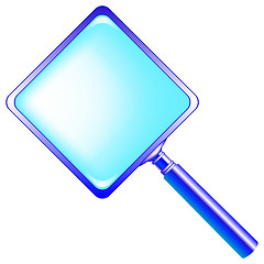 Image showing square blue magnifying glass