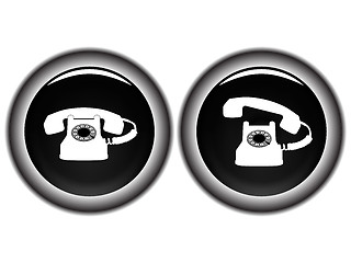 Image showing telephone black icons against white