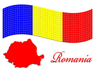 Image showing romanian flag and map against white