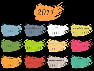 Image showing color spot calendar for 2011