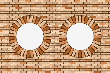 Image showing round brick windows