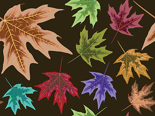 Image showing dry leaves seamless pattern