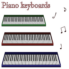 Image showing piano keyboards against white