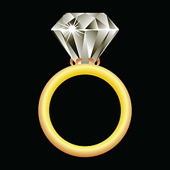 Image showing diamond ring against black