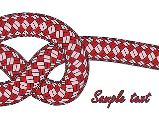 Image showing tiled knot on red climbing rope
